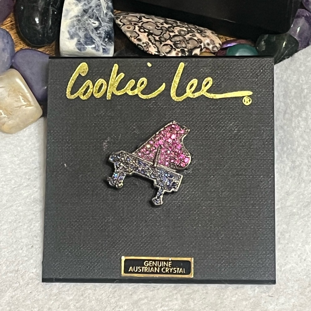 Cookie Lee Crystal Piano Brooch